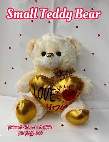 Small Plush Bear(White w/Gold)
